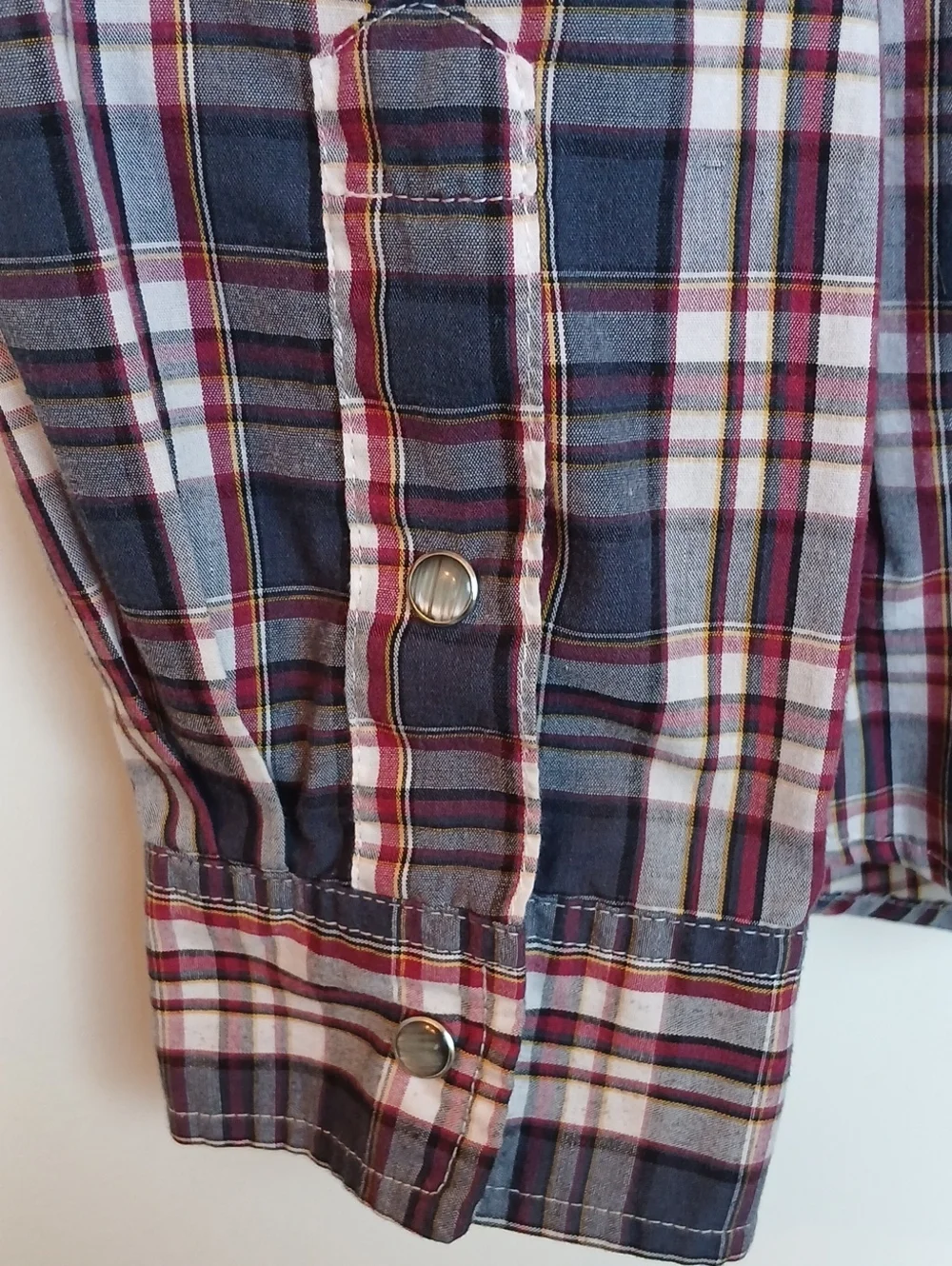 Levi’s Western Pearl‎ Snap Long Sleeve Red White Blue Shirt Size XL